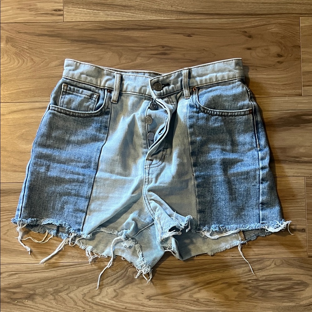 PacSun Two Tone High Rise Icon Jean Shorts